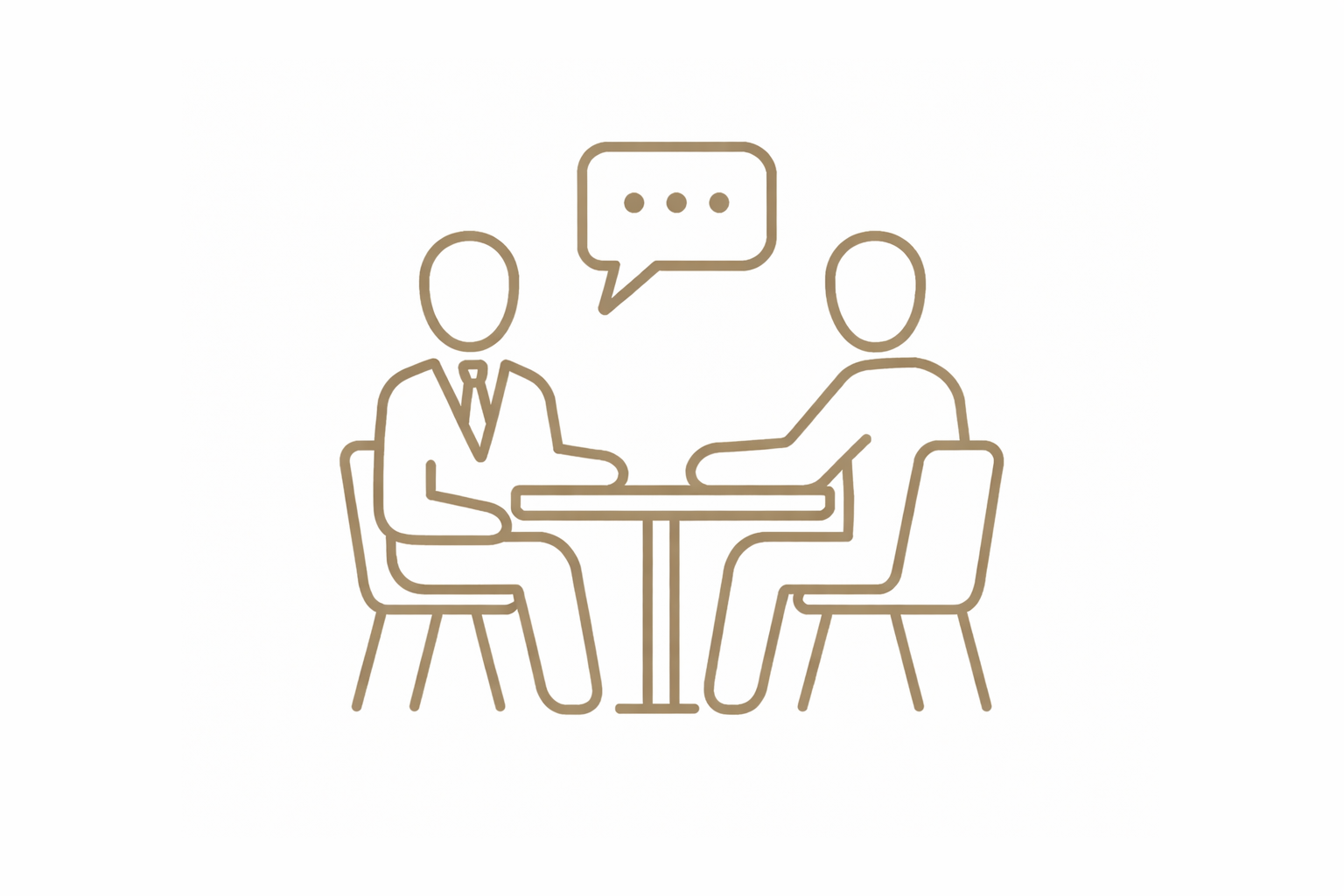 Zwei Personen im persönlichen Coaching-Gespräch am Tischdie Personen miteinander sprechen
